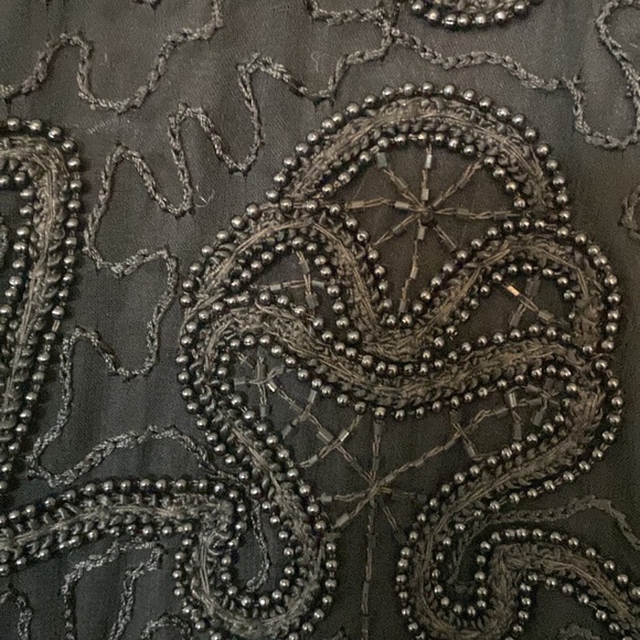 Vintage Talbots silk beaded cropped jacket shoulder pads XL sparkle embroidered - Picture 3 of 9